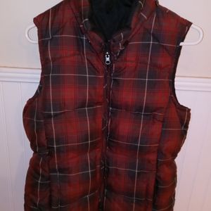 Plaid puffer vest